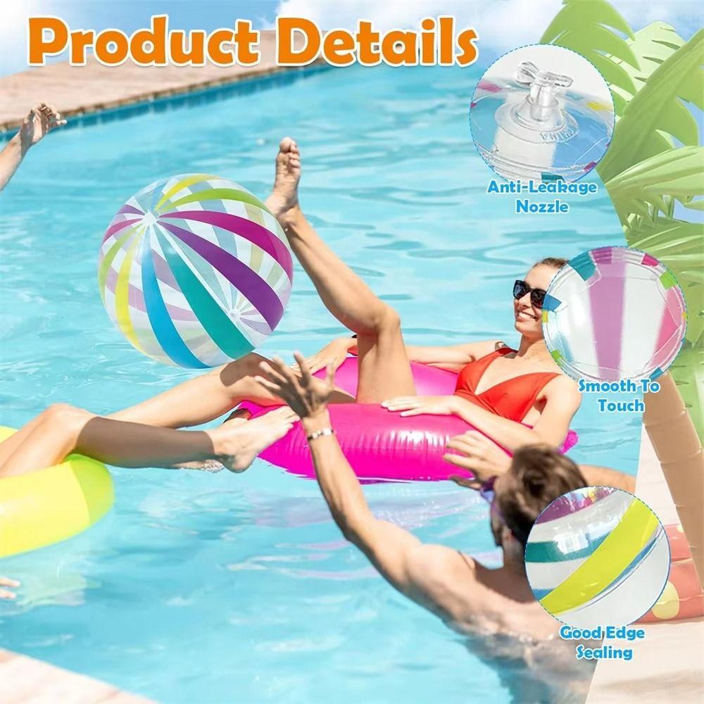 Transparent Stripe PVC Pool Toy Outdoor Beach Inflatable Toys Inflatable Beach Balls  Water Toy