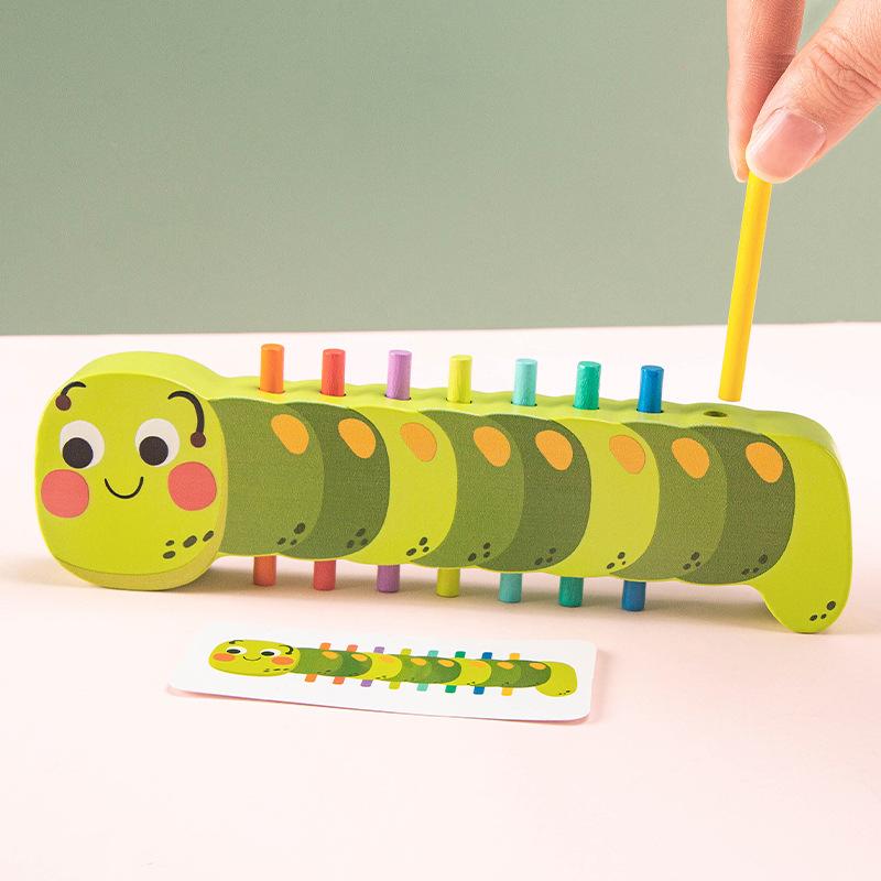 High-Standard Wooden First-Class Caterpillar Superior-Grade Color Top-Grade Matching First-Class Game First-Class Montessori First-Class