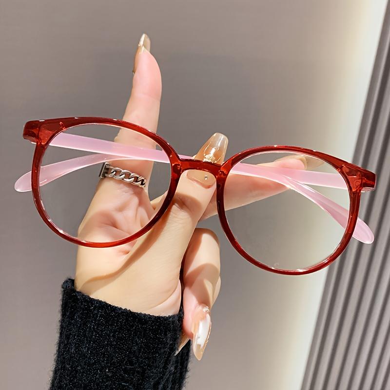 

1pcs Candy-color vintage round reading glasses, large frame, unisex, for reading & TV, +1.0~+3.50. +100 красный