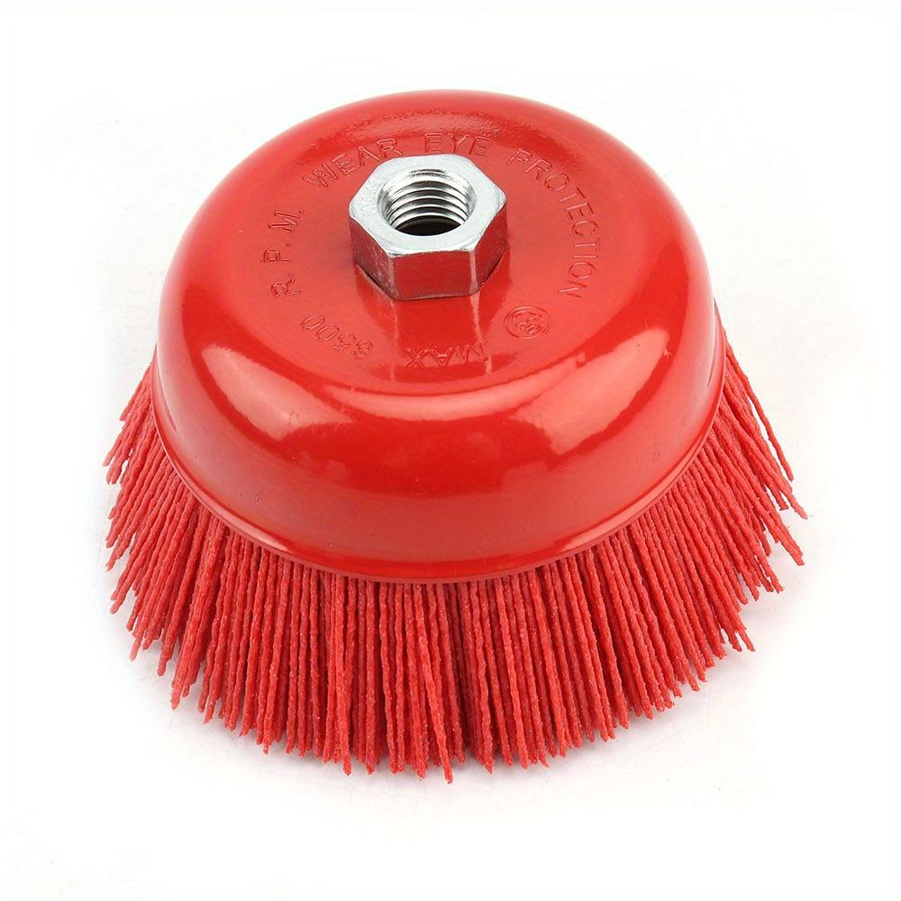 

1 шт. нейлоновая щетка 125 мм нейлоновая абразивная чашечная щетка-колесо для металла, деревообработки, полировки стекла, зачистки, очистки, абразивный инструмент 12.5cm красный