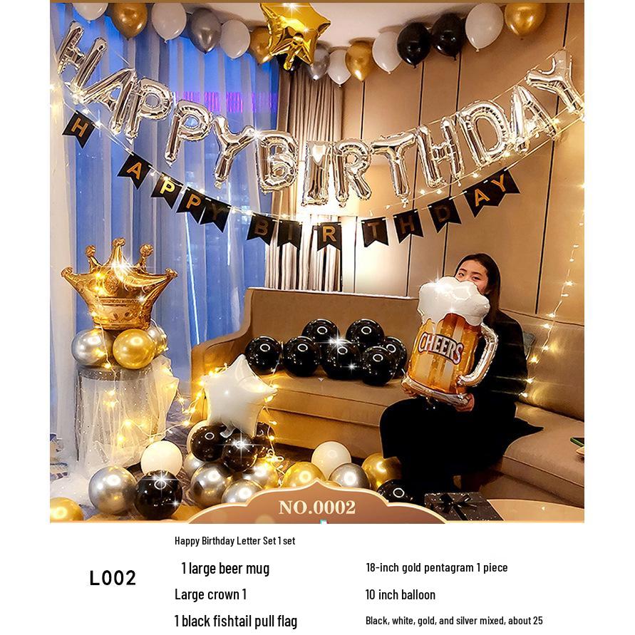 Romantic Birthday Balloon Set: High-End Decorations for Boyfriend or Girlfriend