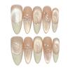 10PCS Simple Style Fake Nails with Cat Eyes with Zero Pressure On the Nail Bed Design for Manicure Lovers and Beauty Bloggers