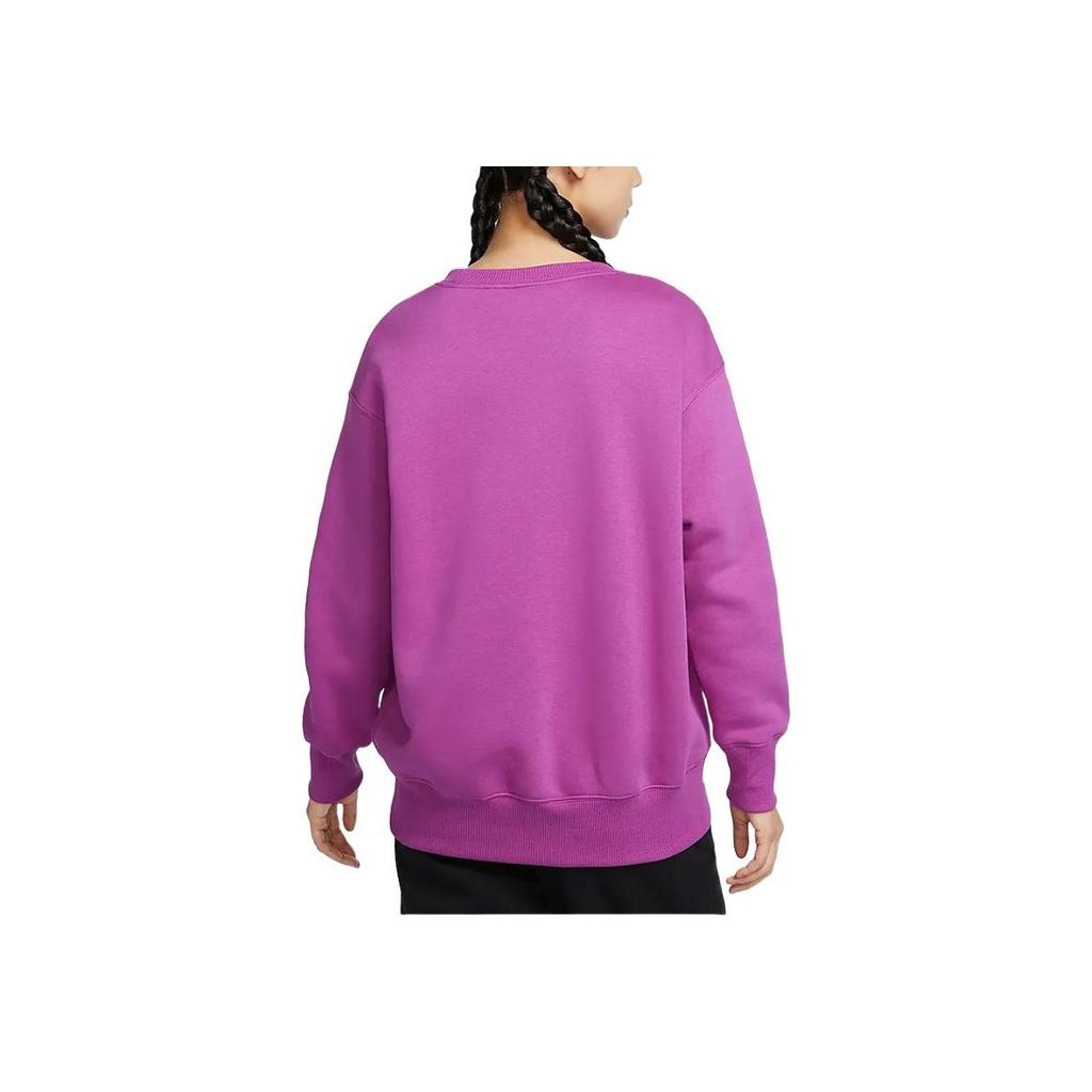 Nike Sportswear Phoenix Fleece Oversized Crewneck Pullover Long Sleeve Sweatshirt Women Sweatshirt Hot-Purple-Red DQ5734-518