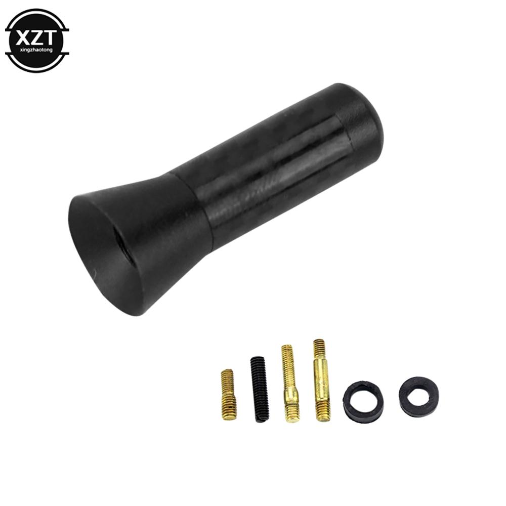 

3.5cm Universal Car Short Radio Antenna Carbon Fiber Black Car Roof Antenna Radio Aerial FM/AM Metal Receiving Antenna чёрный