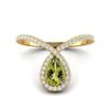 Delicate Tear Drop 7X5mm Pear Peridot 925 Sterling Silver Gold Vermeil Solitaire Women Wedding Ring