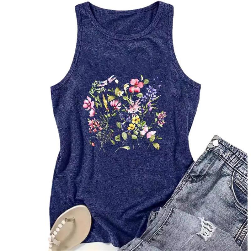 Damen Pullover mit Pflanzen- und Blumendruck, Rundhalsausschnitt, Frühling und Sommer, Freizeit-Oberteil