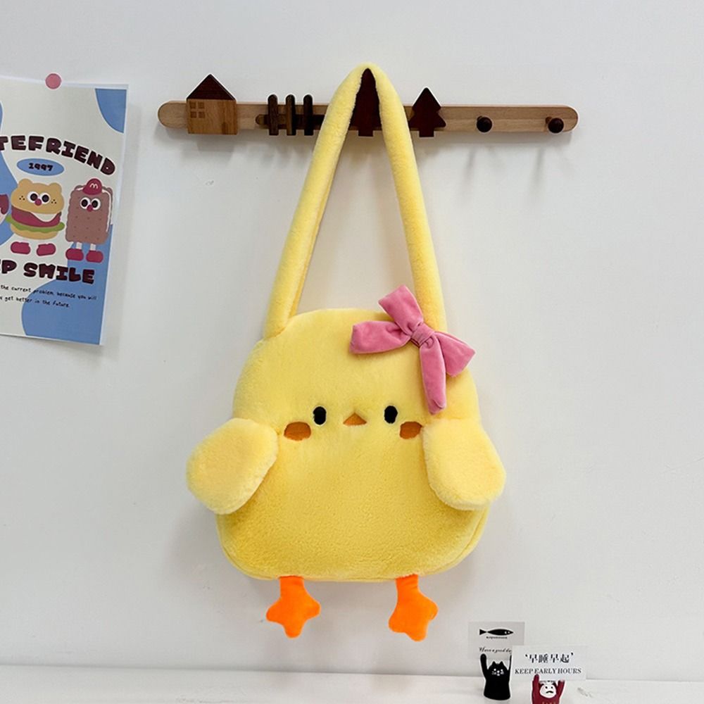 

Kawaii Little Yellow Duck Bow Shoulder Bag Cartoon Animal Versatile Handbag Large Capacity Christmas Birthday жёлтый