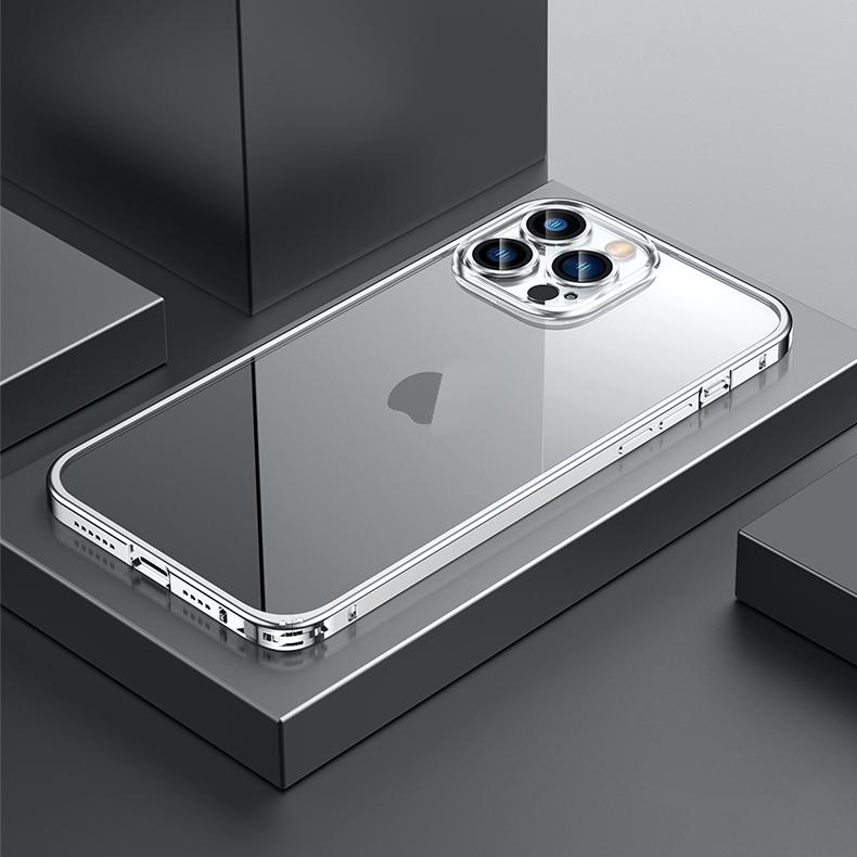

Магнитный прозрачный чехол QGeeM для iPhone 11 14 13 Pro Max Plus Space с алюминиевой рамкой, задняя крышка для IPhone 12 Pro Max PC, прозрачный со стеклянной линзой iPhone 11 Pro Max серебряный