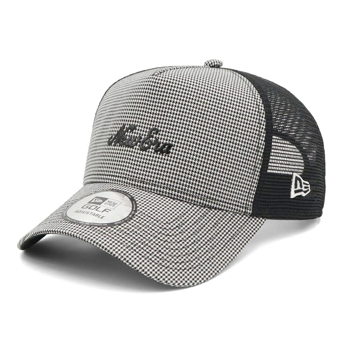 

New Era Houndstooth Golf Mesh Free Size 940AFTR HOUNDTOOTH NER36G5247 9FORTYA-FRAME Cap, White/Black, GF, BLK, 251, 14391365,