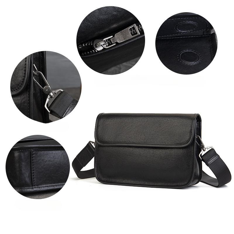 Large Capacity Business Commuter Shoulder Bag with Vegetable Tanned Soft Cowhide Crossbody Bag