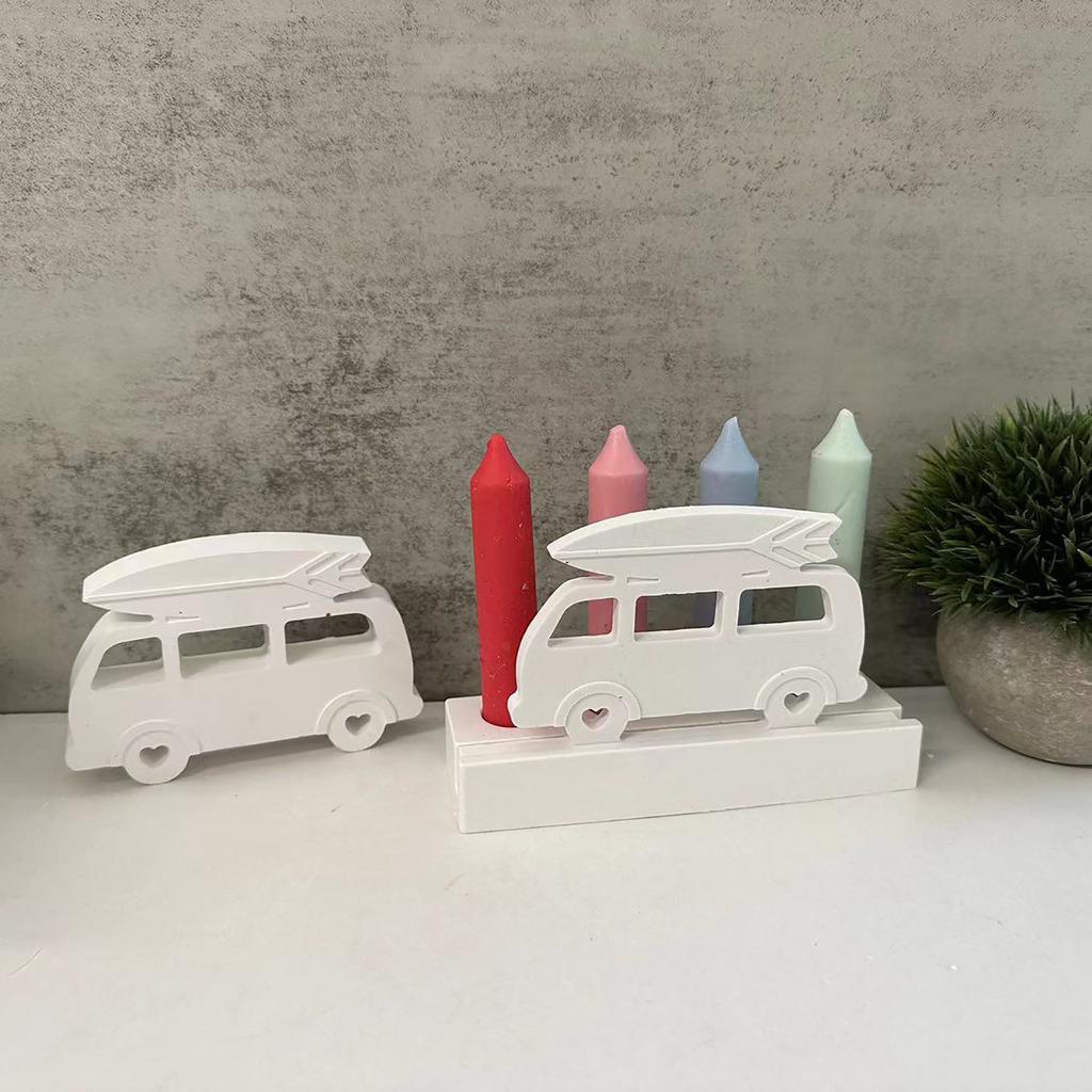Gypsum Candlestick Silicone Mold Candle Base Mould Plug-in Camper Candle Holder Mold Ornaments Home Decorations Mould