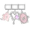 Y2K 3PCS Colorful Crystal Zircon Pendant Moon Star Bow Italian Charm Links Stainless Steel Fit 9mm Bracelet Jewelry DIY Making