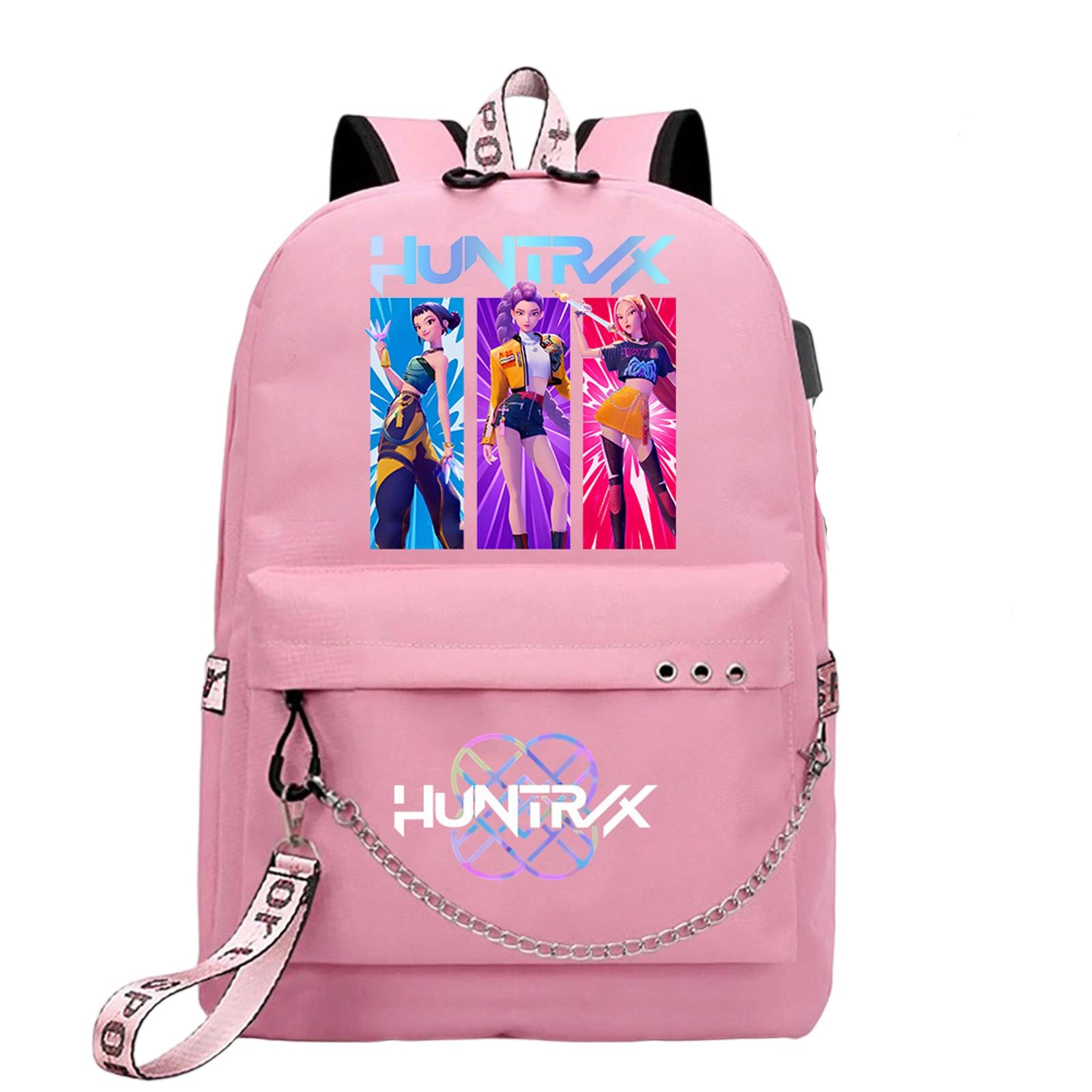 

Ведьма Девичья группа Принт Студенческий рюкзак Железная цепь Модный рюкзак USB рюкзак One Size