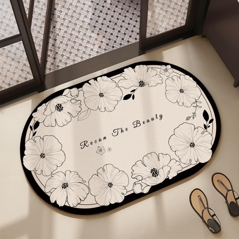 Bathroom Cabinet, Diatomaceous Earth Door Mat, Quick Drying and Anti Slip Floor Mat, Toilet and Bathroom Entrance Mat