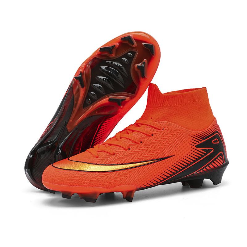 New high-top football shoes, youth and students artificial grass sports training shoes, men's and women's long broken nail sneakers