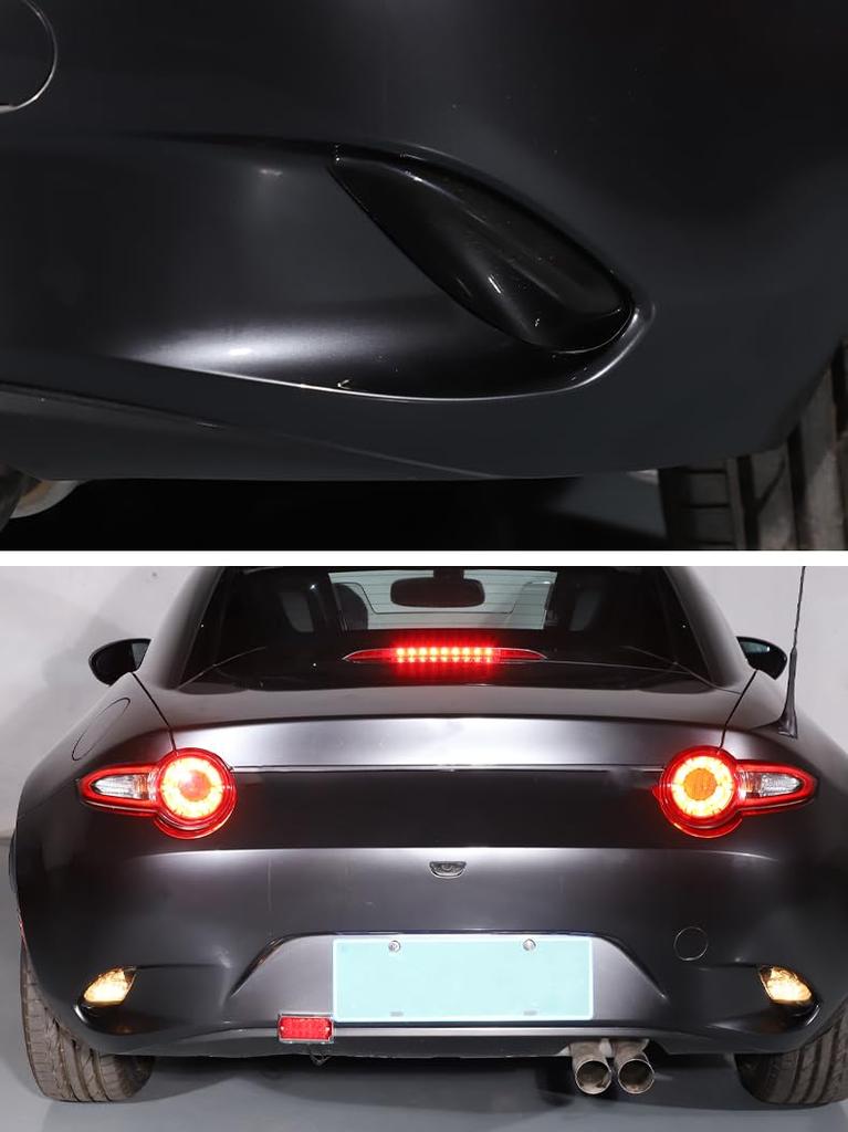 Hcilloend Nowa seria Mazda Roadster RF ND odpowiednia do osłony świateł przeciwmgielnych Osłona tylnych świateł przeciwmgielnych Kolor dymu Wykonana z ABS Łatwa w montażu Typ pasty