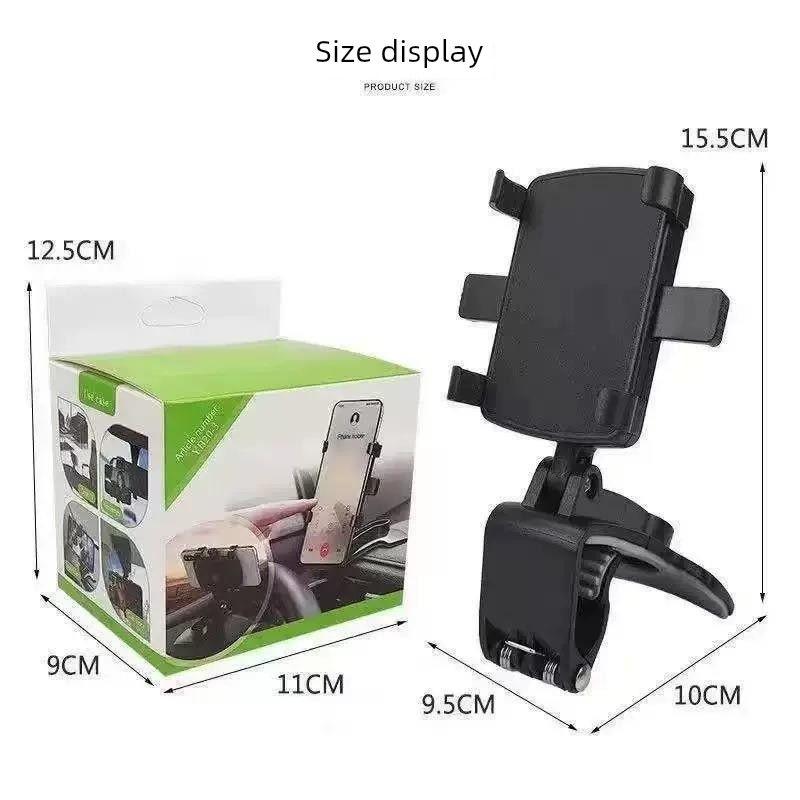 

Japanese Imported Multifunctional Car Mount with Clip-On Rotating Design for Dashboard, Rearview Mirror, and Universal Navigation Phone Holder Black [Instrument Panel Second Generation]