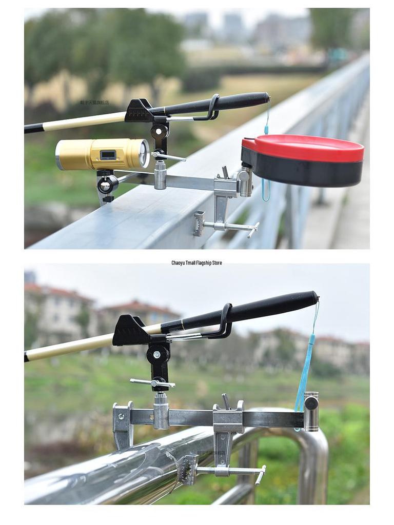 Bridge Fishing Rod Holder for Raft or Railing