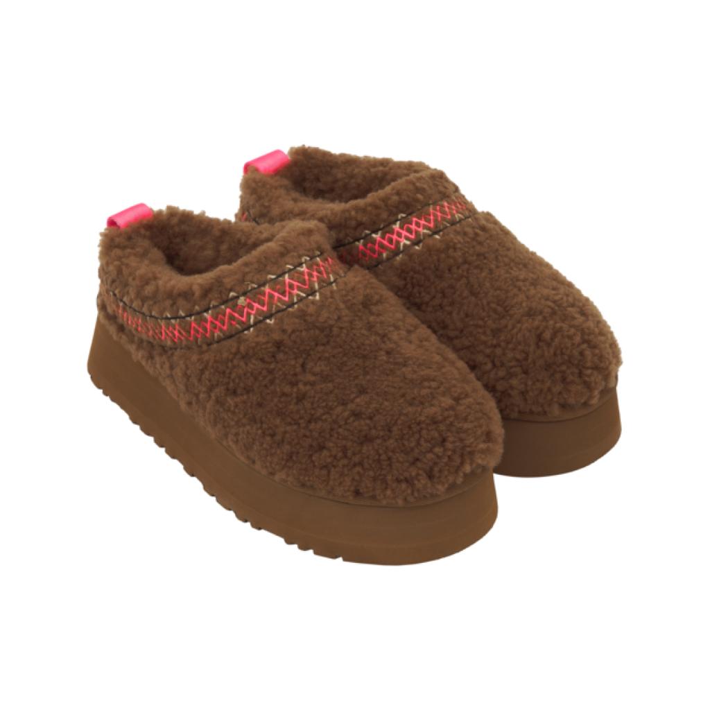 UGG Tazz Braid Slipper Hardwood femei pantofi maro 1143976-HWD