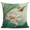 Lotus carp linen Doublesided Printed pillow cover Short plush Suitable living rooms bedrooms sofas throw cushion cover