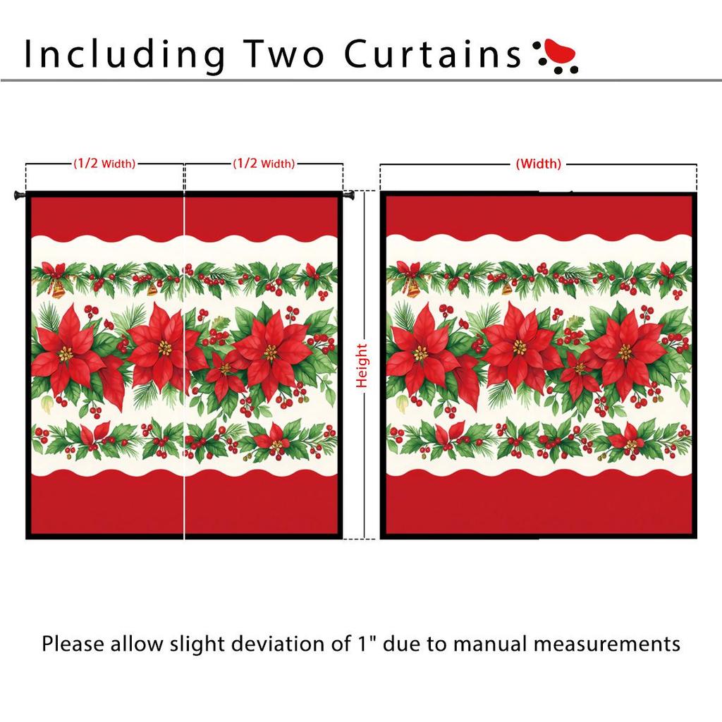 Custom Christmas Gnome Blackout Curtains: High Precision, Sun Protection, Thickened Polyester
