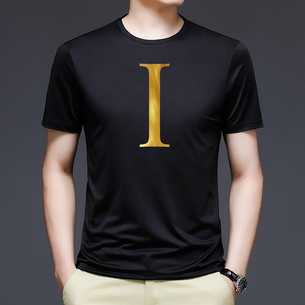 

Letter Combination Fashion Men T-Shirt Letter Font A B C D E F G Short Sleeve Tops Summer Short Sleeve Black T-Shirt Clothing XXXL білий