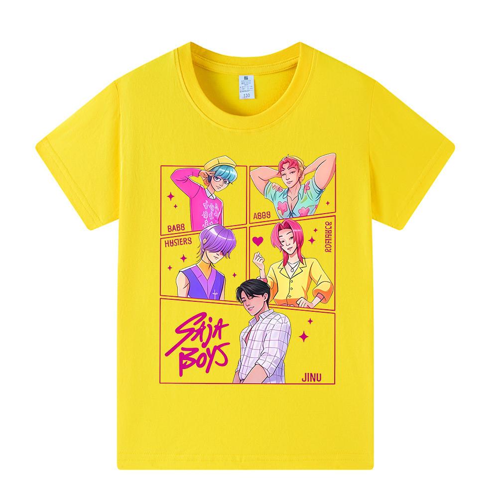 A1217 Kids Boys Girls Sajaboys Kpop Rumi Zoey Mira Print Short Sleeves T-shirt