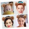 Bear Ears Headband, 3Pcs Cute Fluffy Plush Animal Ears and Horns Hairband for Women Girl Wash Face Skincare Makeup Shower Spa, Halloween Christmas