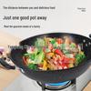34CM Verfeinerter Eisen-Antihaft-Wok mit Deckel