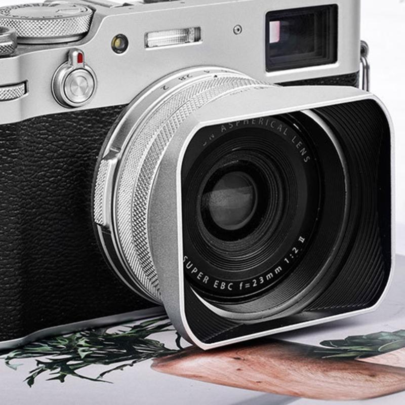 Camera Lens Hood Aluminium Camera Mount Square Light Shield for X100V/X100VI/X100F Camera Lens Hood Replacement