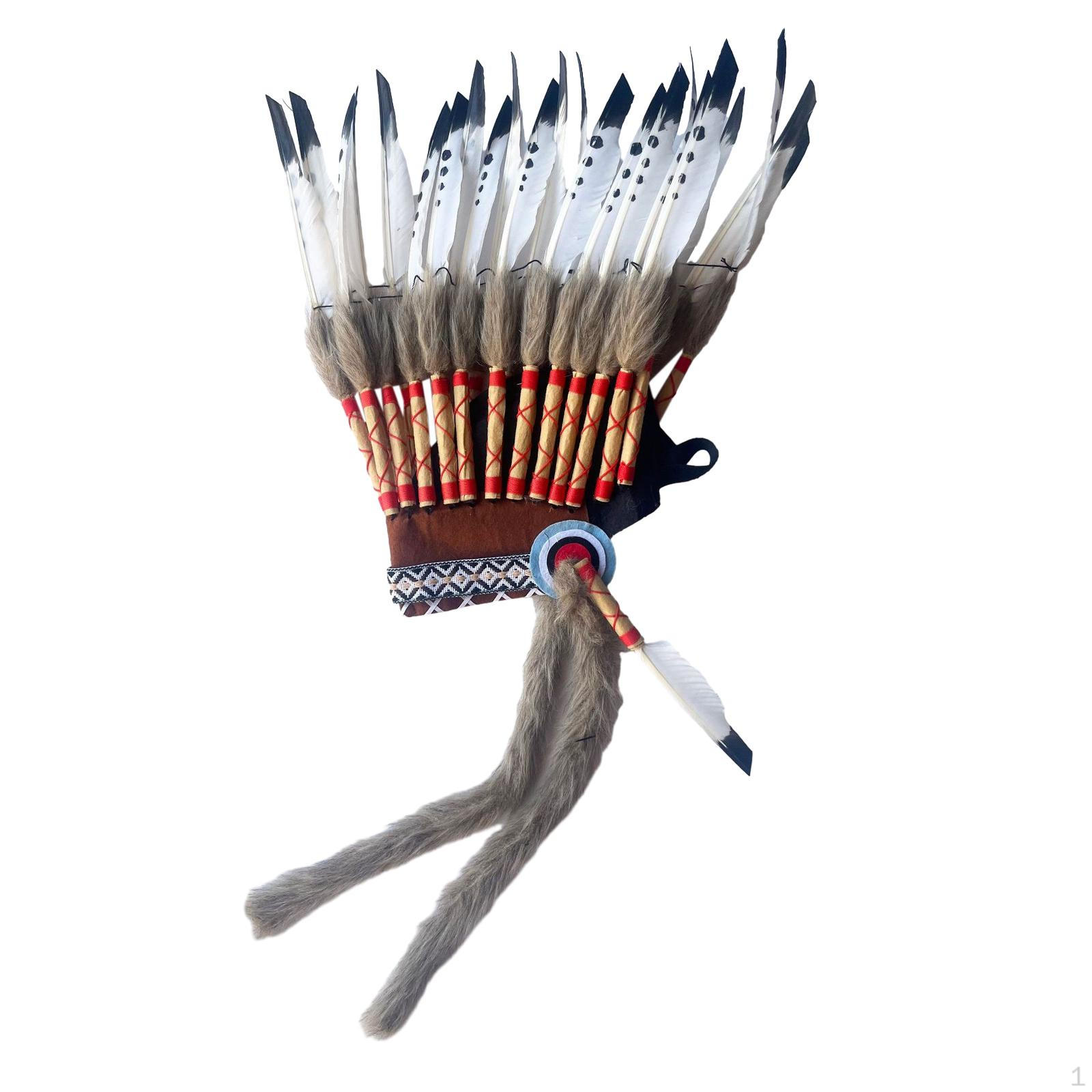 

Головной убор американского вождя индейцев, головной убор с перьями, повязка на голову для танцевального шоу Black Gray