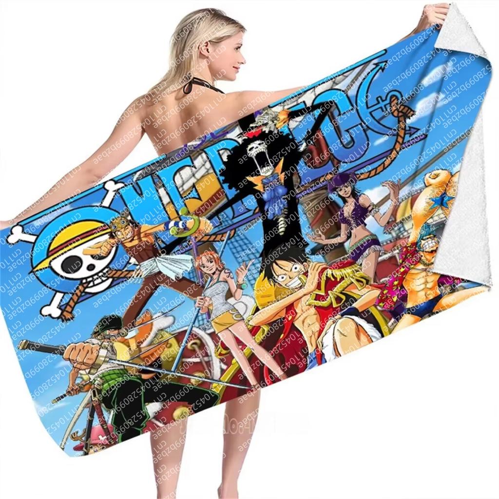 One Piece Monkey Beach Towel Anime Saiyan Summer Towels Bathroom Bath Towel Swim Towels Travel Beach Towel Quick Dry Kids Gift