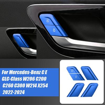 Car Interior Door Lock Button Switch Trim Sticker For Mercedes-Benz C E GLC-Class W206 C200 C260 C300 W214 X254 22-24 Parts