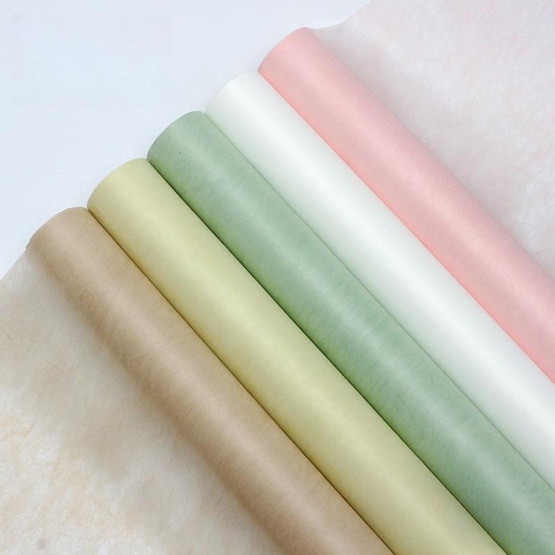 Květinový balicí papír Průsvitný Papír podšitý mléčnou bavlnou Květinářské balení Květinová kytice Svatba Měkký barevný Dekorační papír