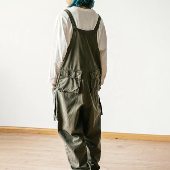 Herren Jumpsuit Mehrere Taschen Einfarbige Tasche Locker Bequem Verkleidung Übergroß Vintage