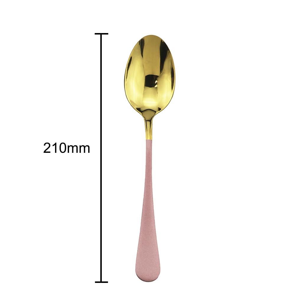 4 stk Kniv skje Gaffel Bestikksett 304 Rustfritt stål Servise Rosa Gull Speil Bestikk Western Servise Luke Sølvtøy Sett