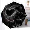 1pc Heart Flowers Automatic Folding Umbrella - Portable Collapsible 8-Rib Umbrella for All Seasons Yy251119187