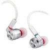 TINHIFI T4 Écouteurs intra-auriculaires Hi-Fi à pilote dynamique CNT (nanotube de carbone) de 10 mm avec câble MMCX détachable plaqué argent