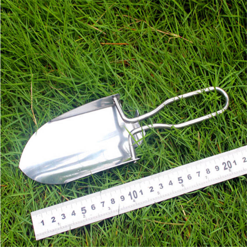 Outdoor Multi-function Folding Shovel Mini Stainless Steel Shovel Camping Fishing Digging Earthworm Shovel Flower Raising Shovel