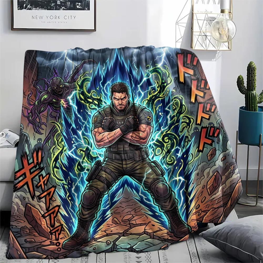 Resident Evil Comfortable Warm Flannel Blanket Print for Picnic Travel Sofa Bed Bedroom Chair Use.-TING