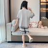 2026 New Summer Girls' Ultra-Thin Modal Pajamas Set: Short Sleeve Airy Comfort Suit for Medium and Large Kids