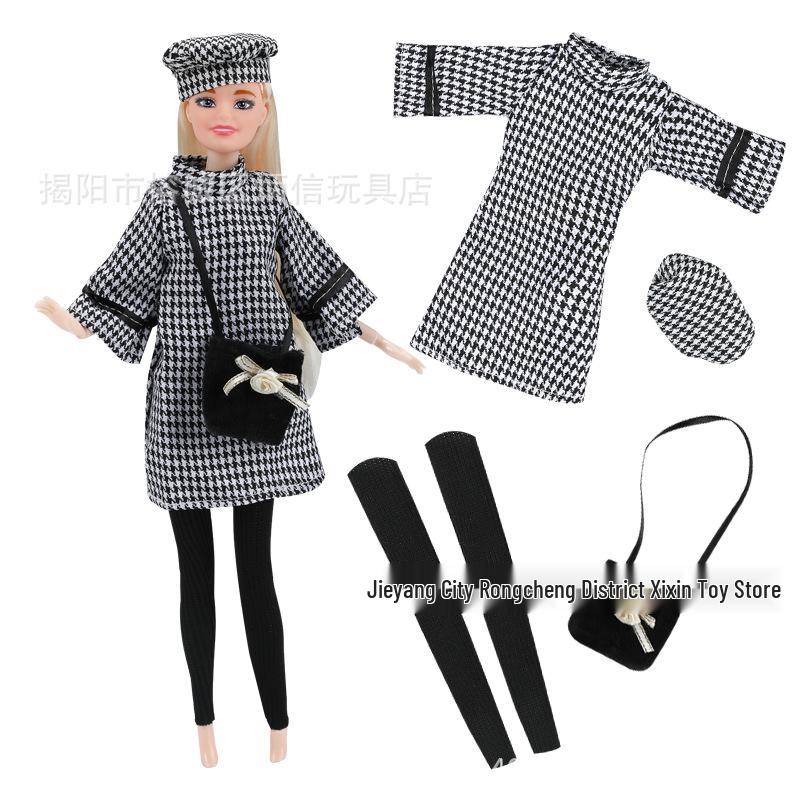 11-Inch Barbie Doll 3-Piece Fashion Set: Woolen Coat & Dress