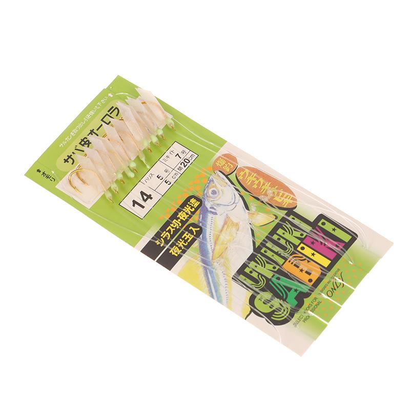 10 Stück/Packung Weißer Fischhaut Bionischer Vorfachhaken Apollo Uki Uki Sabiki Weiße Fischhaut Fisch Angelhaken Angelhaken Angelwerkzeug