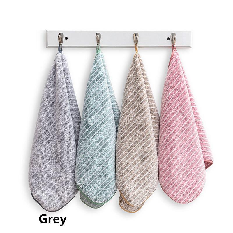 1Pc 34x75cm Coral Velvet Striped Thickened Soft Absorbent Home Bathroom Adult Hand Towel