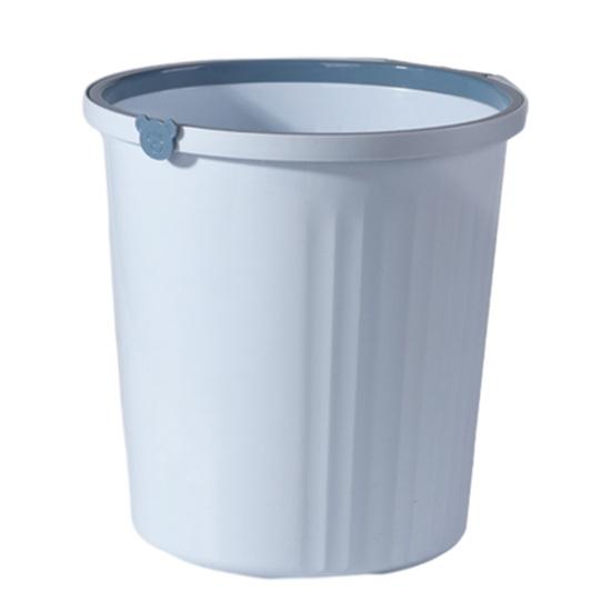 

Garbage Can Strong Load Capacity Simple Style Paper Basket with Pressure Ring Striped Trash Can for Home Kitchen Dining Room M 1pc