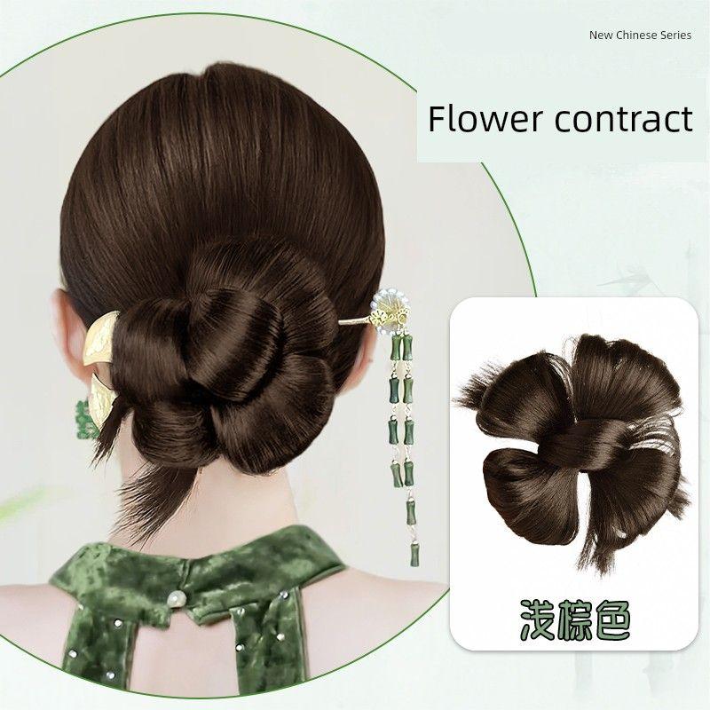 Ponytail Wig New Chinese Style Braid Female Cable Stitch Boxing Long Braid Twisted Gold Thread Braid Bridal Hair Accessories Studio Photography