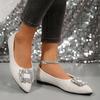 Spring Autumn Casual Pointed Toe Comfortable Non-slip Wear-resistant Simple Metal Decorative Women's Flat Loafers Shoes