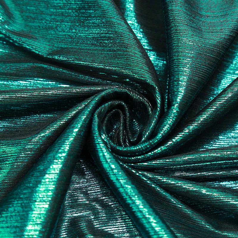 100/300/500cm Metallic Stamping Silver Shiny Fabric Bright Silky Fabric for Diy Sewing Dress Dance Stage Performance Clothes