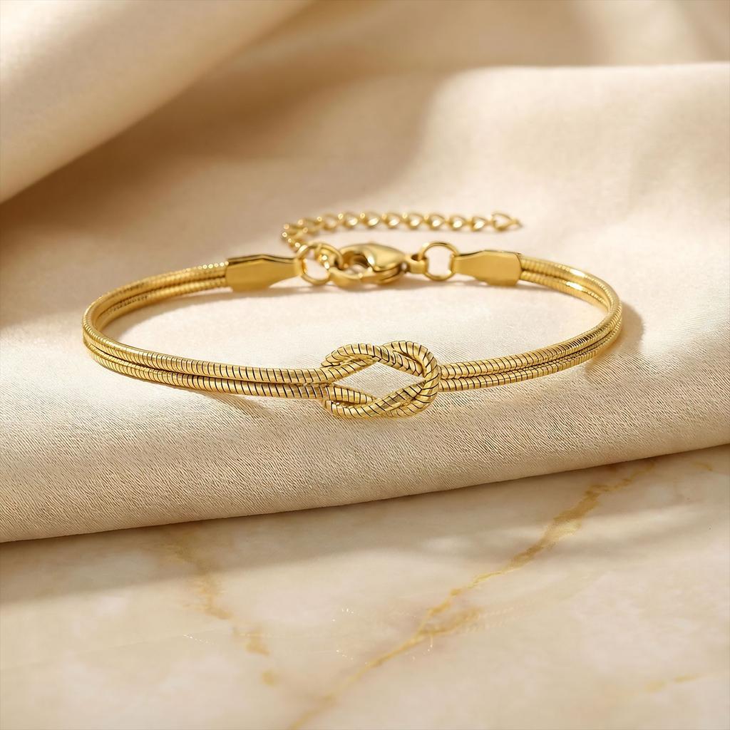Vacuum Knot Snake Bone Bracelet Double Layer Fashion Accessories Stylish Braided Rope Wrist Jewelry