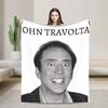 Merry Christmas Nicolas Cage  Blankets  Flannel Novelty Breathable Throw Blankets for Bed Sofa Autumn/Winter